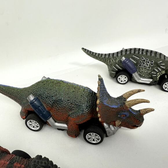 Dinosaur Cars Toy Pull Back Vehicles Realistic Appearance For Kids Pack of 6 - Picture 7 of 9